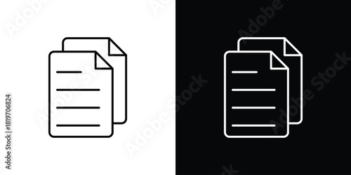 Duplicate icons vector symbol with editable stroke lines for web designs