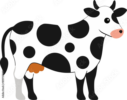   Cow pattern print icon (spots), minimalist icon, white background
