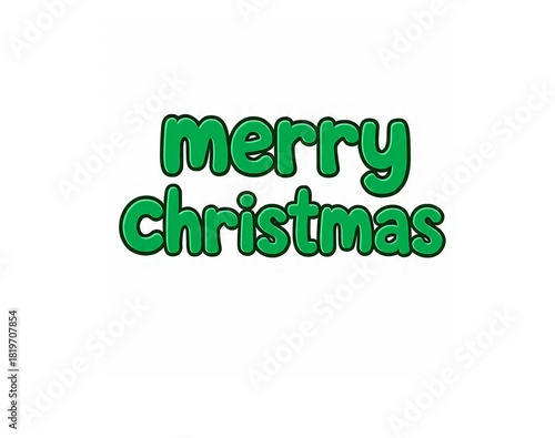 Merry Christmas green text on white
