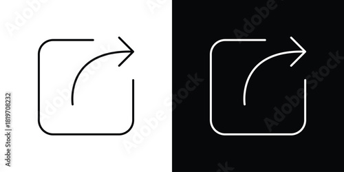 Export icons vector symbol with editable stroke lines for web designs
