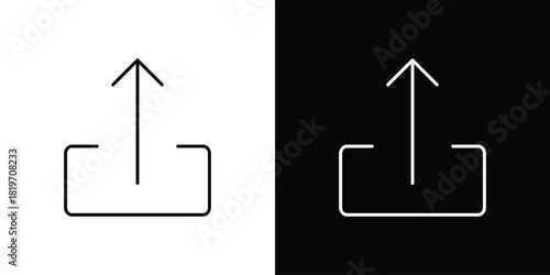 Export icons vector symbol with editable stroke lines for web designs