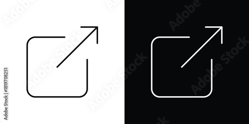 External link icons vector symbol with editable stroke lines for web designs
