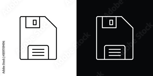 Floppy disk icons vector symbol with editable stroke lines for web designs