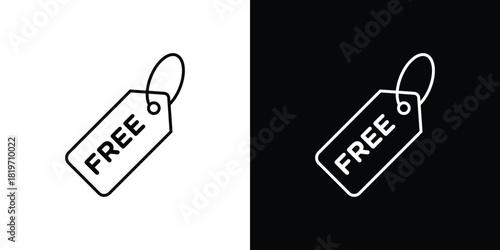 Free tag icons vector symbol with editable stroke lines for web designs