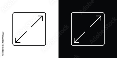 Fullscreen icons vector symbol with editable stroke lines for web designs