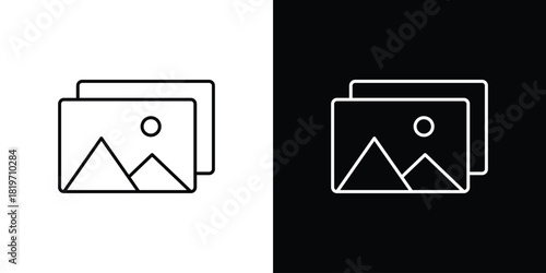 Gallery icons vector symbol with editable stroke lines for web designs