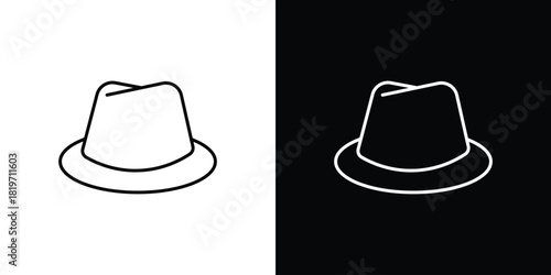 Hat icons vector symbol with editable stroke lines for web designs