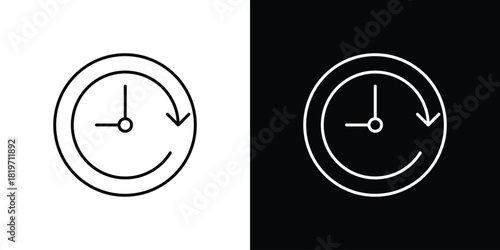 History icons vector symbol with editable stroke lines for web designs