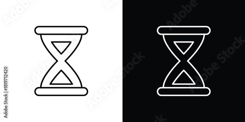 Hourglass icons vector symbol with editable stroke lines for web designs