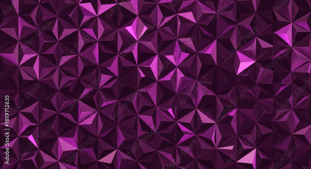 Obraz premium Close-up of seamlessly textured deep purple shiny diamond pattern across the entire frame, luxurious jewel-like facets sparkling intensely on dark velvet background