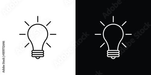 Idea icons vector symbol with editable stroke lines for web designs
