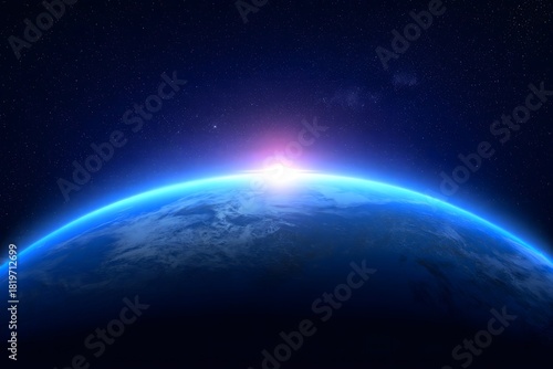 Earth From Space, Dawn, Aurora, Planet, Cosmic View, Blue Marble