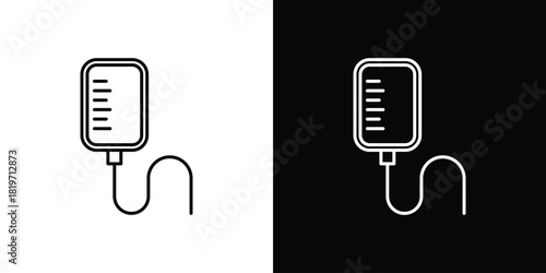 IV bag icons vector symbol with editable stroke lines for web designs