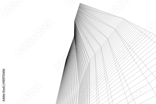 Abstract building 3d illustration. Architectural background 