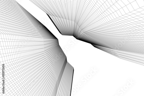 Abstract building 3d illustration. Architectural background 