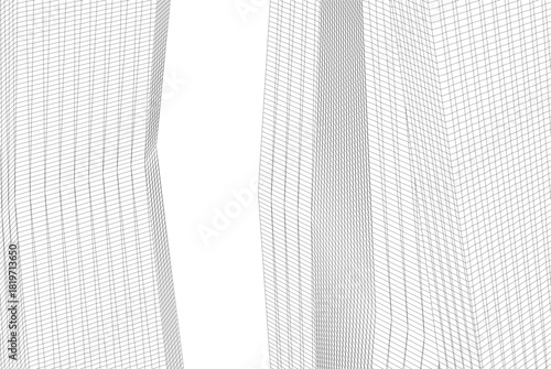 Abstract building 3d illustration. Architectural background 