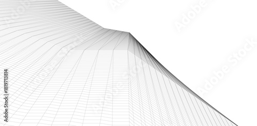 Abstract building 3d illustration. Architectural background 