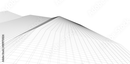 Abstract building 3d illustration. Architectural background 