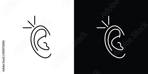 Listening icons vector symbol with editable stroke lines for web designs