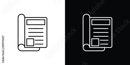 Magazines icons vector symbol with editable stroke lines for web designs