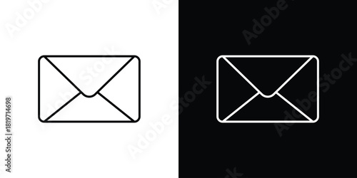 Mail icons vector symbol with editable stroke lines for web designs