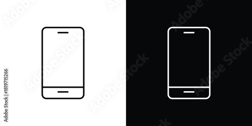 Mobile icons vector symbol with editable stroke lines for web designs
