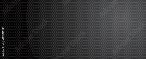 black perforated metal aluminum background. Abstract dark gray sheet with hexagonal hole. vector illustration abstract texture futuristic design. metallic steel plate texture.