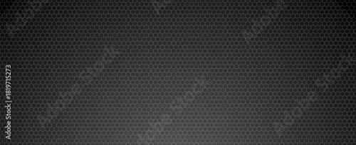 black perforated metal aluminum background. Abstract dark gray sheet with hexagonal hole. vector illustration abstract texture futuristic design. metallic steel plate texture.