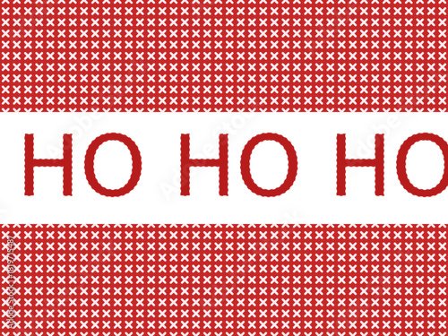 Festive red and white design with 'Ho Ho Ho' for Christmas celebrations