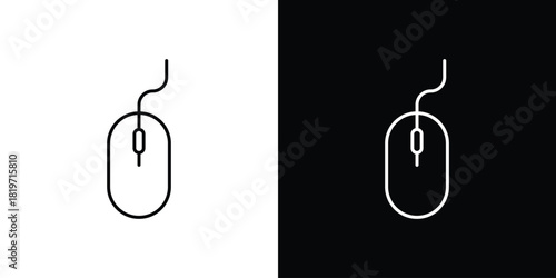 Mouse icons vector symbol with editable stroke lines for web designs