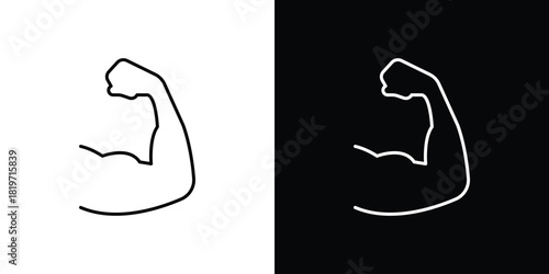 Muscle icons vector symbol with editable stroke lines for web designs