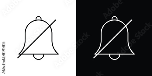 Notification off icons vector symbol with editable stroke lines for web designs