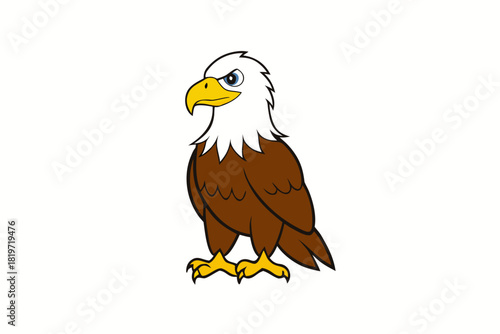 Eagle bird cartoon art vector illustration