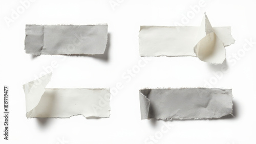 Wallpaper Mural Torn paper strips on white background, perfect for adding texture and design elements Torontodigital.ca