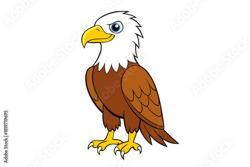 Eagle bird cartoon art vector illustration