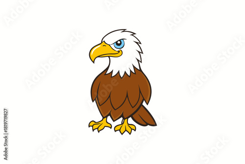 Eagle bird cartoon art vector illustration