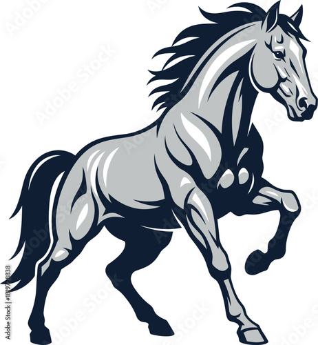 Horse vector illustration equine animal design mustang stallion graphic eps silhouette
