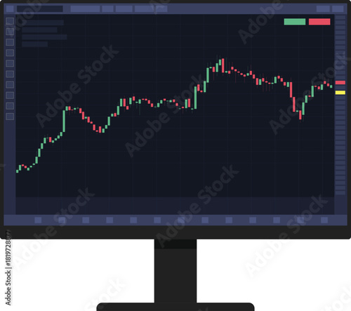 Futuristic Financial Trading Dashboard Vector Illustration