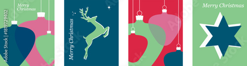New Year and Christmas background. Background for greeting card. 2026. New year and Christmas greeting card. Blue and green backgrounds. Vector