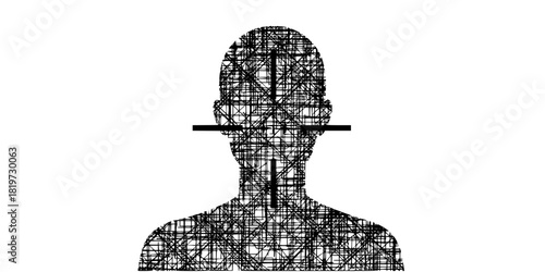 Targeted Audience Grid Pattern Silhouette Flat Vector