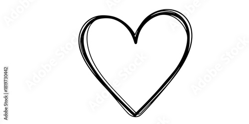 Authentic Connection Hand-Drawn Heart Simple Line Art Vector