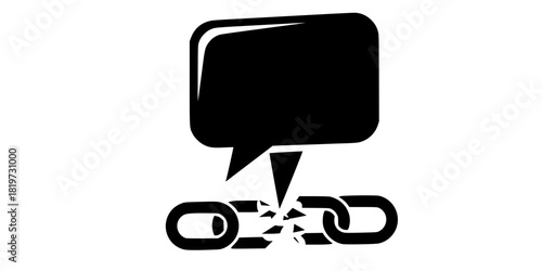 Viral Marketing Comment Bubble Chain Flat Vector Icon