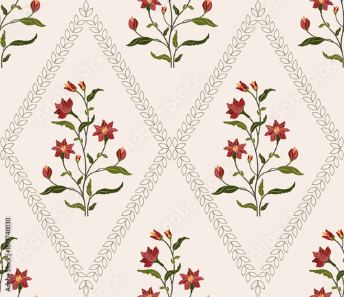 Vector Hand drawn colourful geometric flowers Motifs African boho paisley, seamless patterns with floral for fabric Ethnic Indian Pattern, textiles, clothing, wrapping paper, backdrop, banner.
