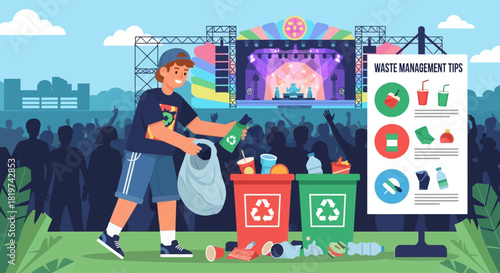 Promoting sustainable practices and environmental awareness at a music festival