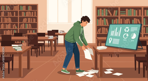 Student faces data dilemmas amidst library's environmental performance analysis