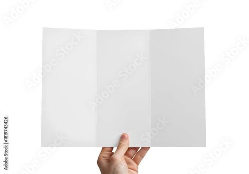 Tri-Fold Marketing Brochure Mockup Person Holding