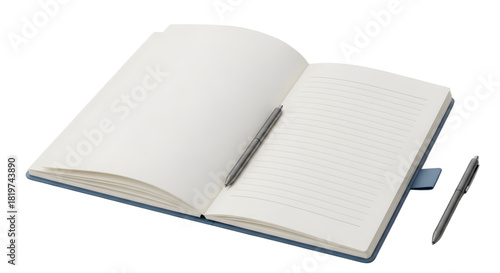 Blank Notebook Isolated - Clean Surface with Product Lighting for Mockup Design