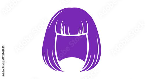 Stunning purple wig with blunt bangs, perfect for cosplay or stylish fashion statements