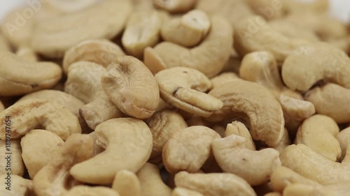 Cashew nuts being prepared for cooking in the kitchen