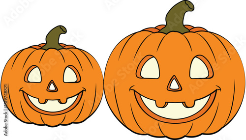 Spooky Smiling Halloween Jack O' Lantern Pumpkin Graphic